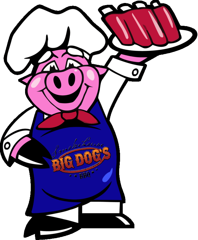 Clipart pig bbq. Big dog s smokehouse