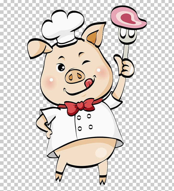 clipart pig cook