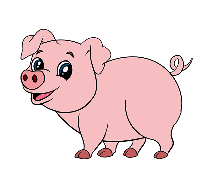 Hog clipart brown pig. Cartoon pics of pigs
