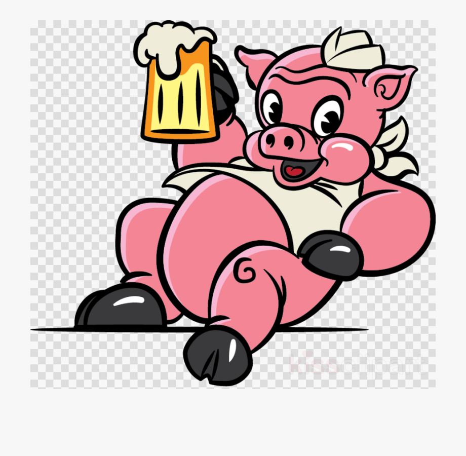 clipart pig drinking