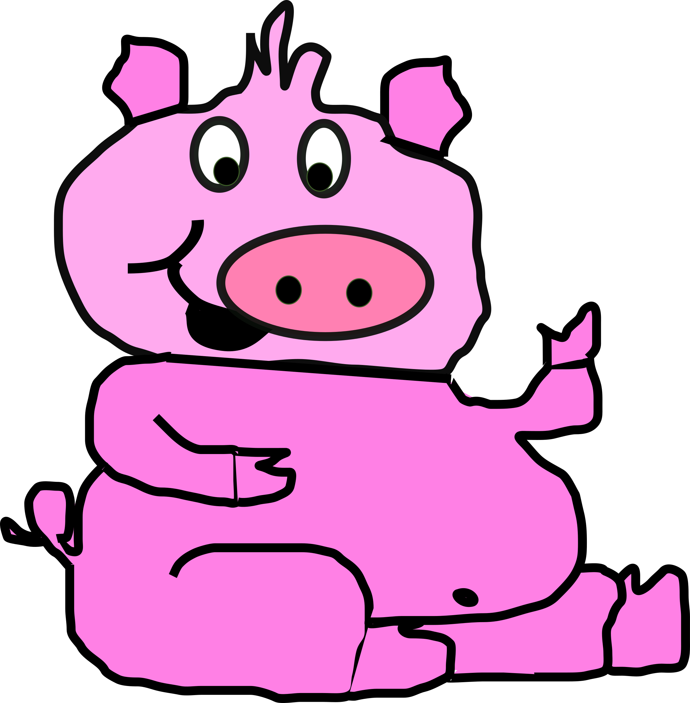 pig clipart pink