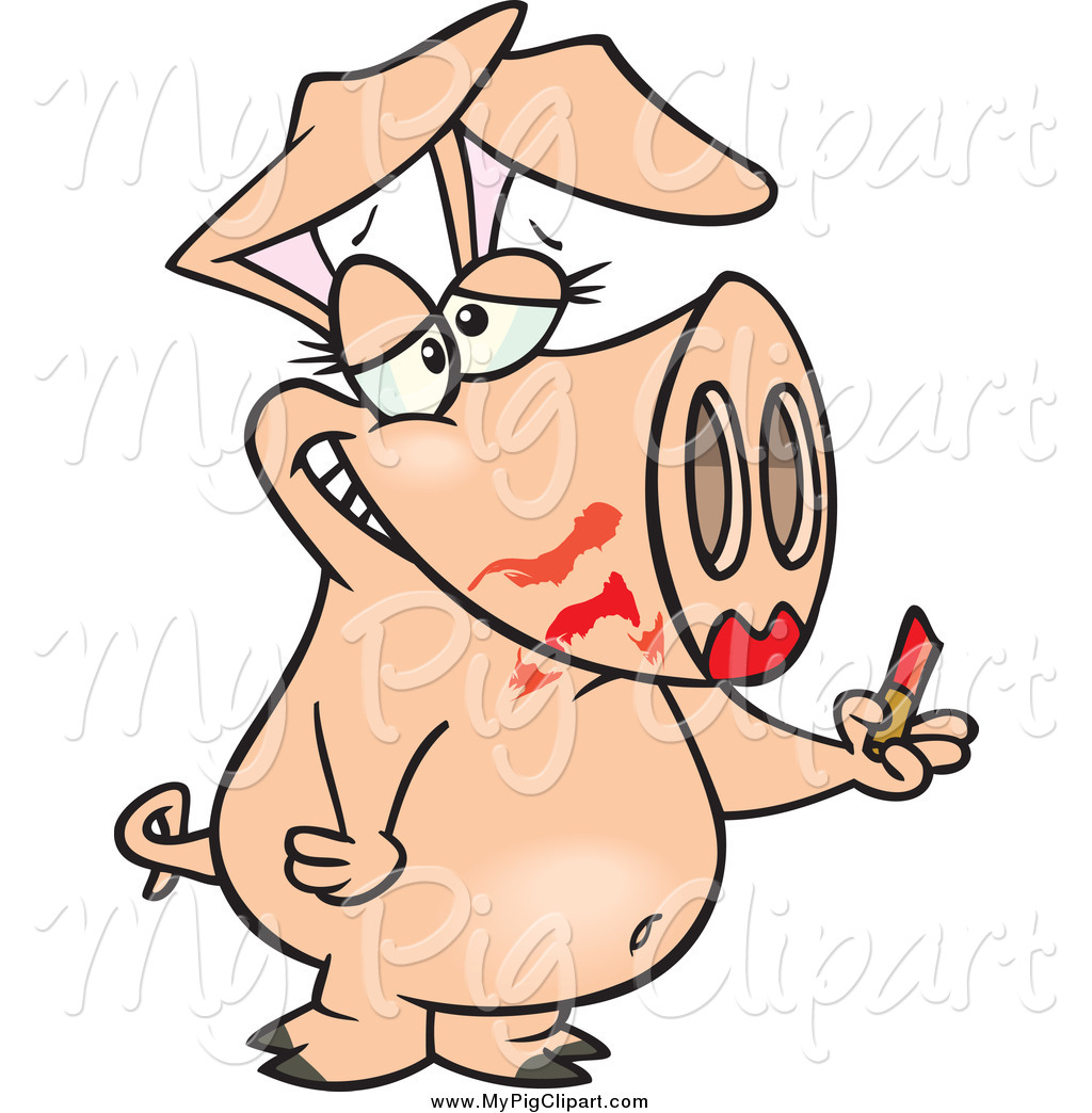 Clipart pig female pig. Swine of a cartoon