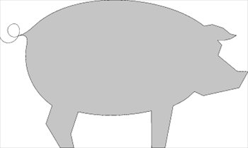 clipart pig grey
