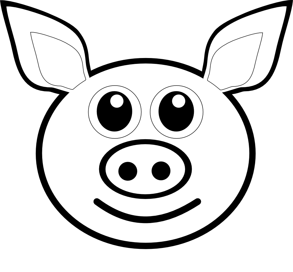 clipart pig line art