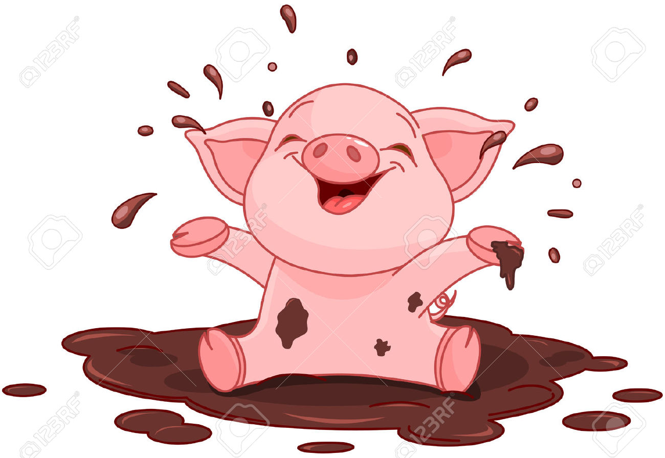 Clipart pig mud. In cartoon free download