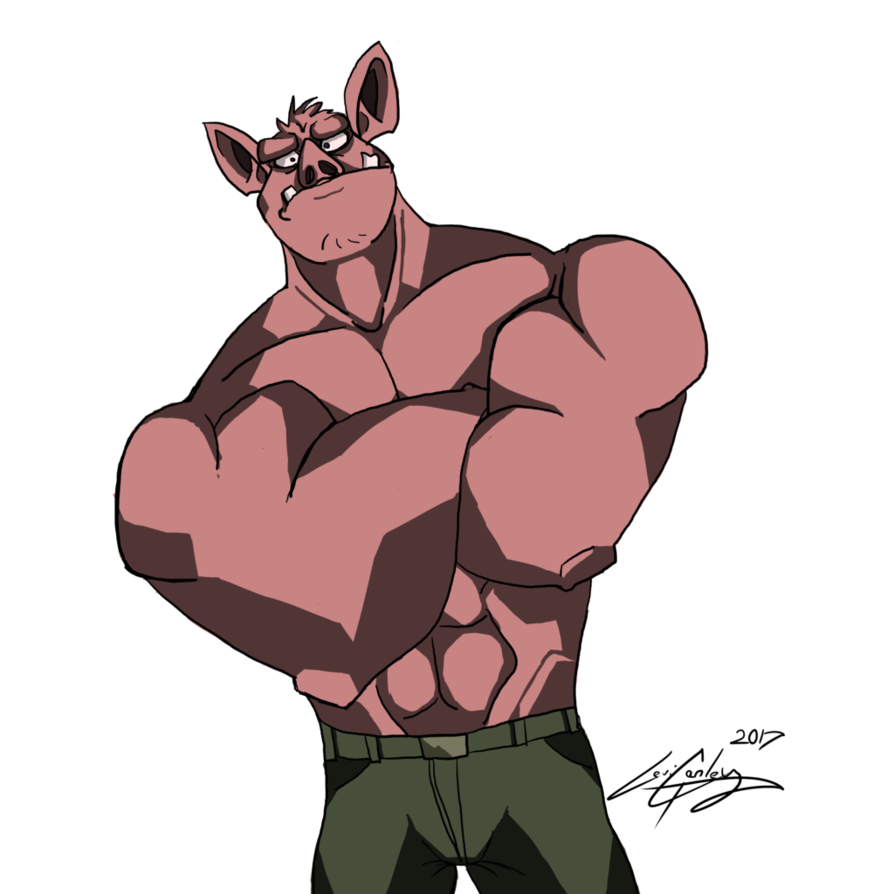 Man by flargletush on. Clipart pig muscular