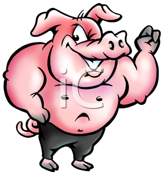 pigs clipart muscular