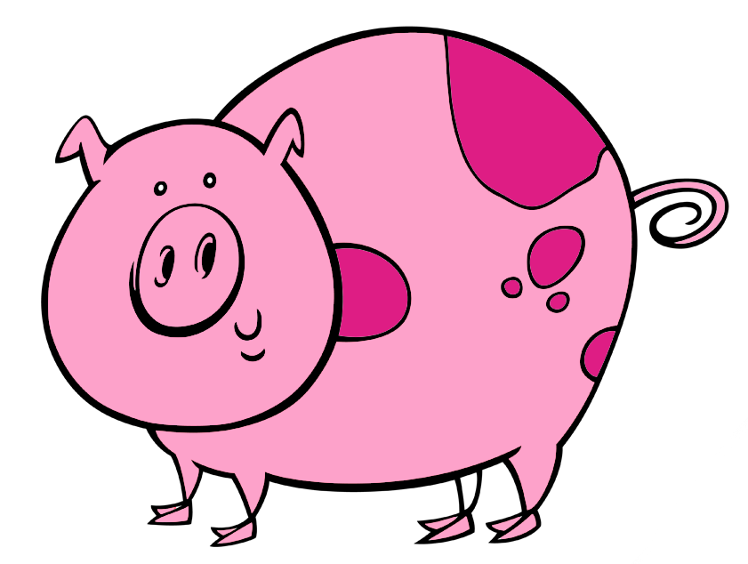 clipart pig shadow