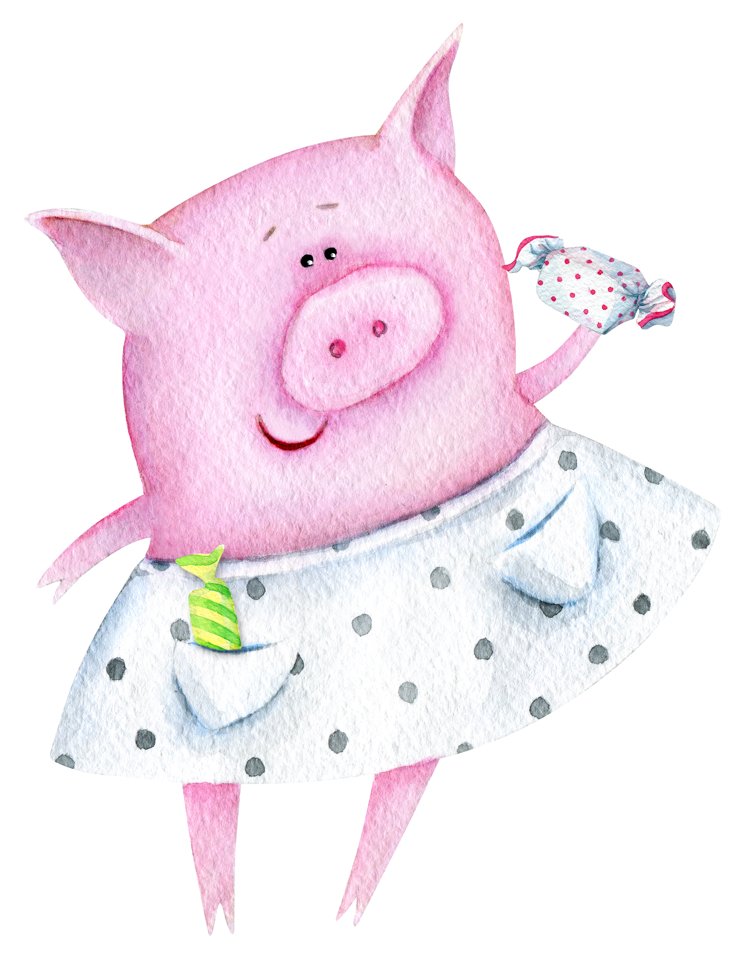 clipart pig watercolor