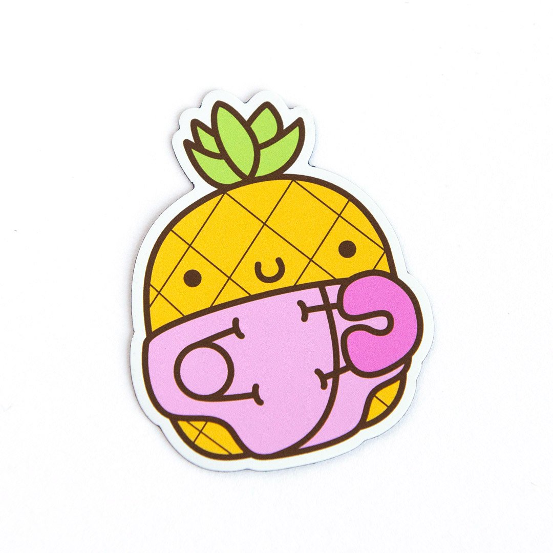 Limited run pink magnets. Pineapple clipart baby