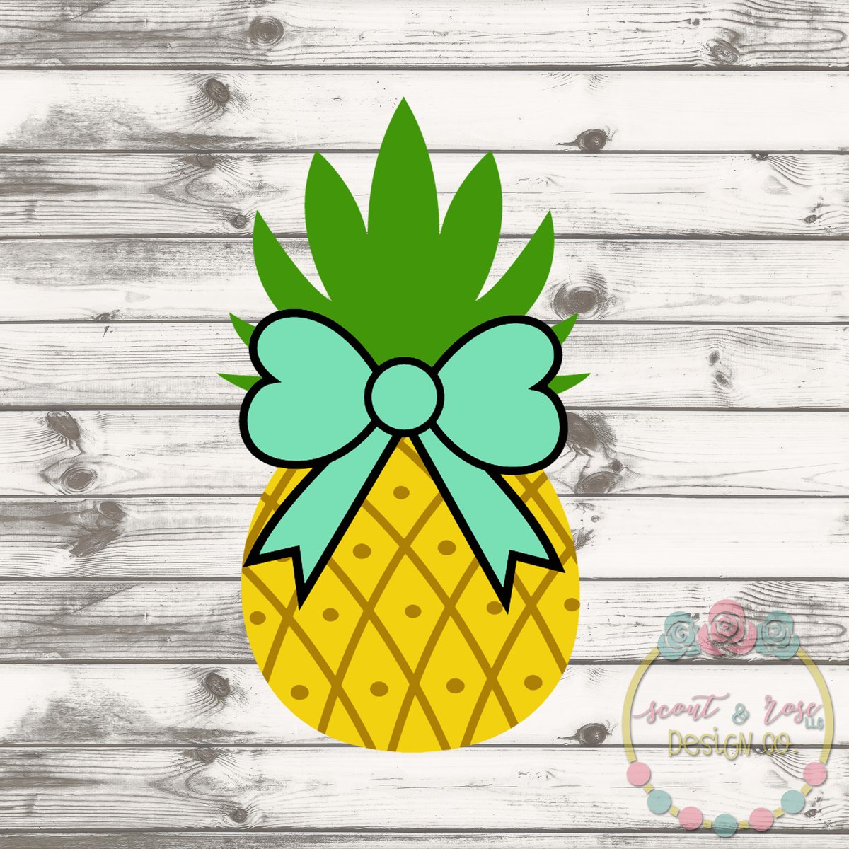 Pineapple clipart bow. Svg dxf png 