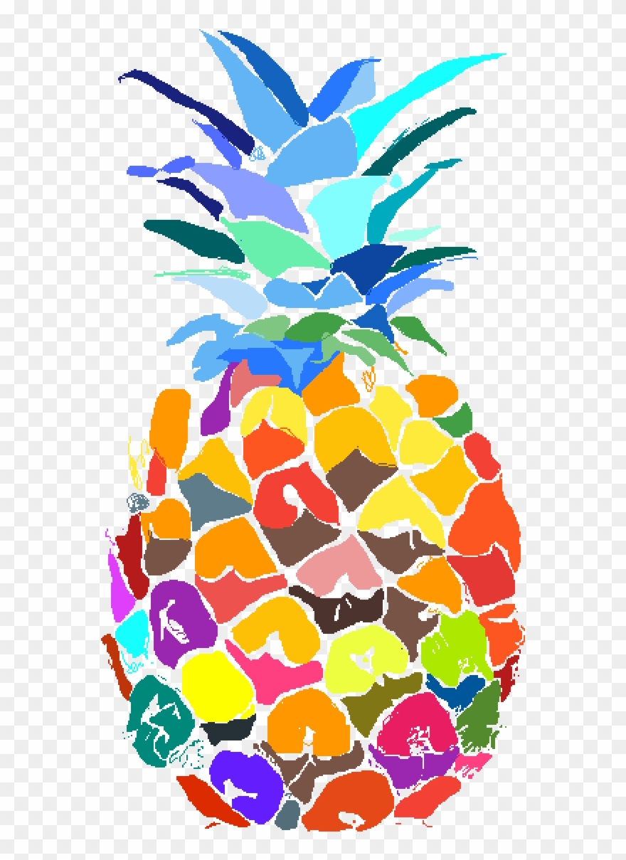Clipart pineapple coloured. Colourful pinclipart 