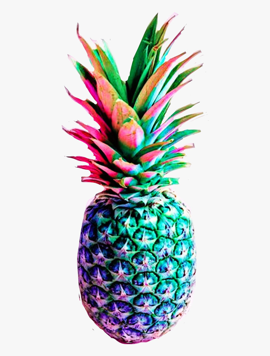 Rainbow colorful pink . Clipart pineapple coloured