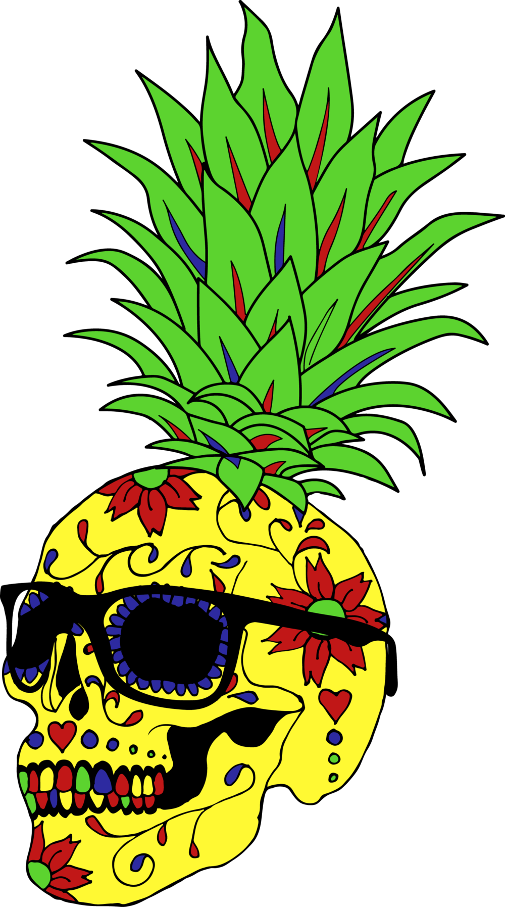 clipart skull pineapple