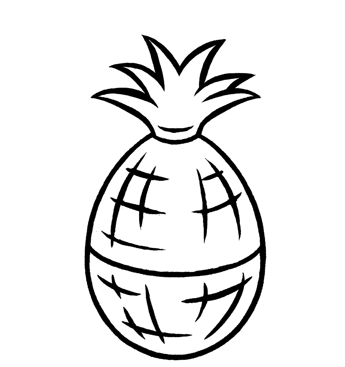 pineapple clipart drawn