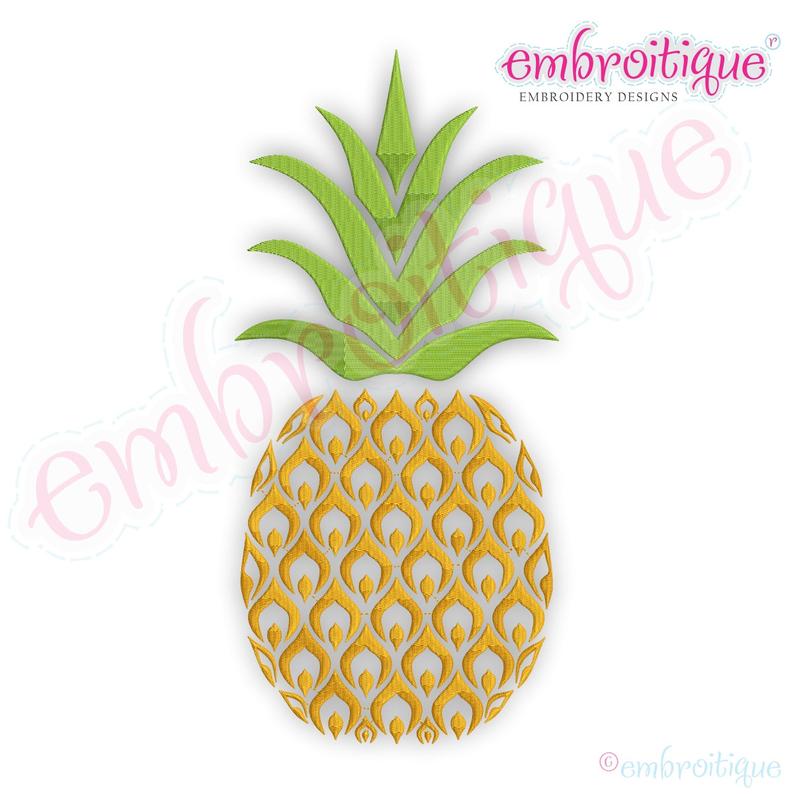 Fruit welcome fill stitch. Clipart pineapple fancy