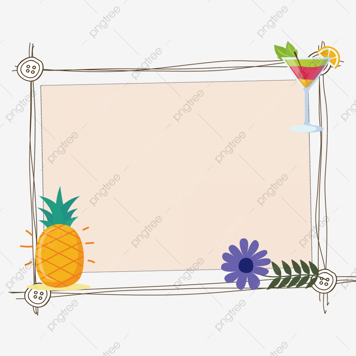 clipart pineapple frame