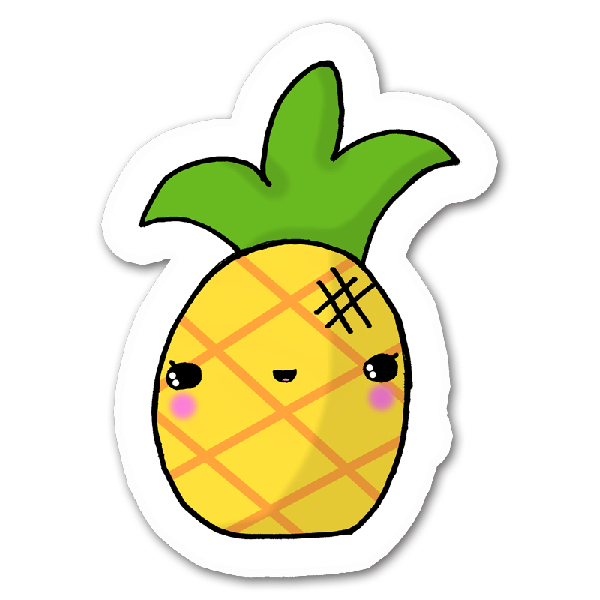 clipart pineapple kawaii