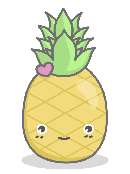clipart pineapple kawaii