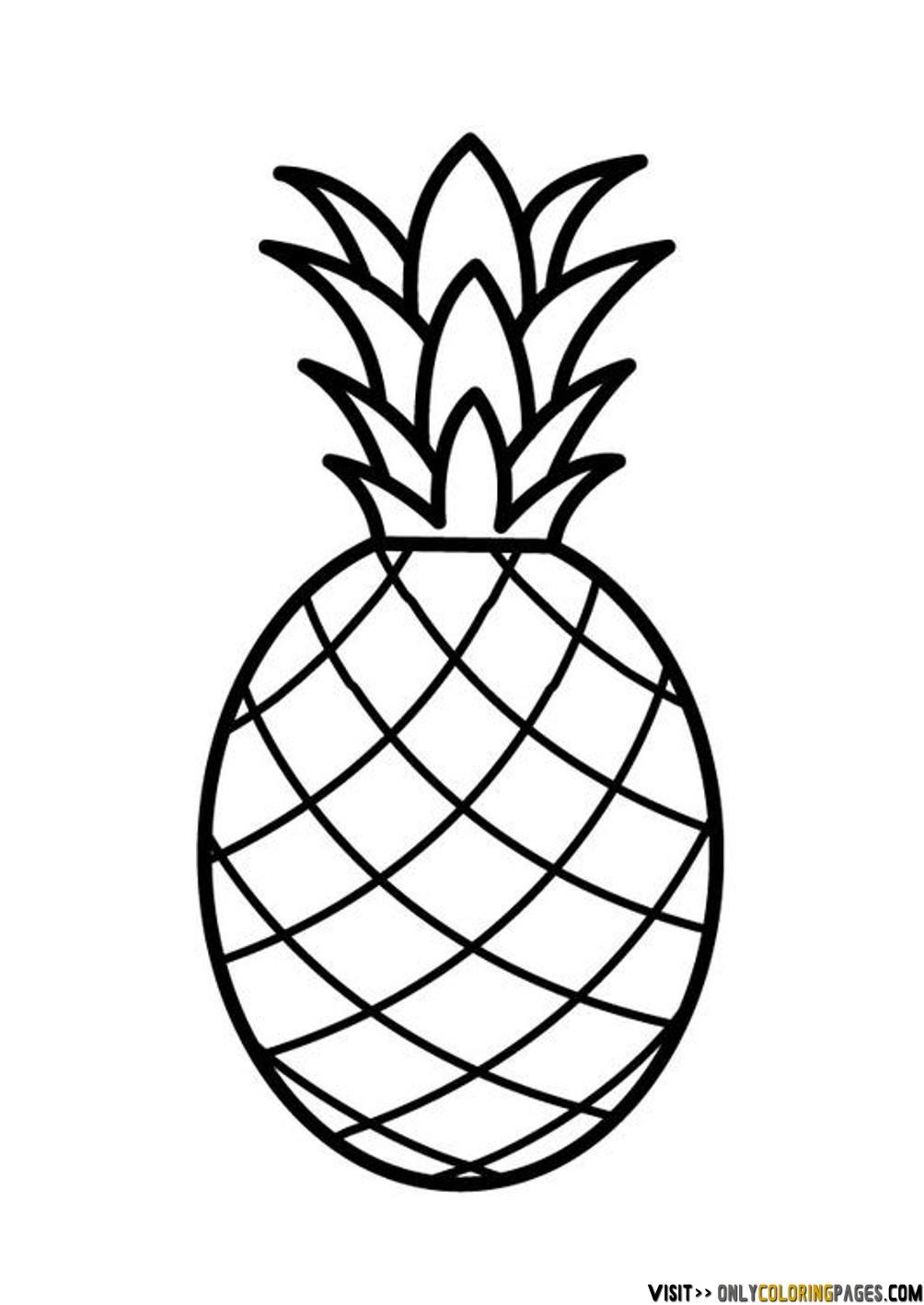 Clipart pineapple kid. Coloring page only pages