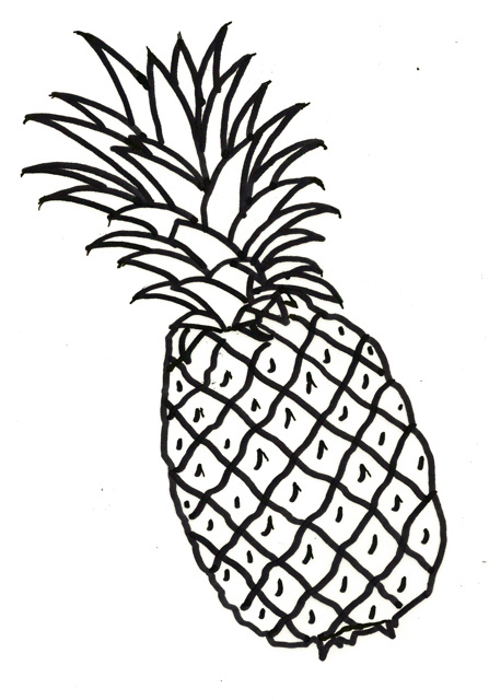 clipart pineapple line art
