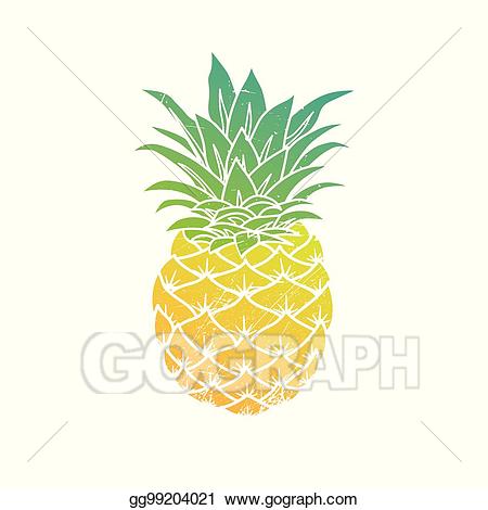 Vector illustration . Clipart pineapple modern