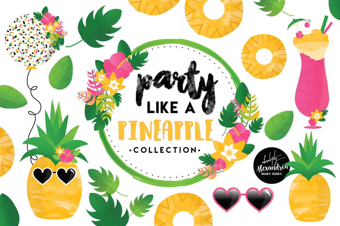 Like a graphics digital. Clipart pineapple party