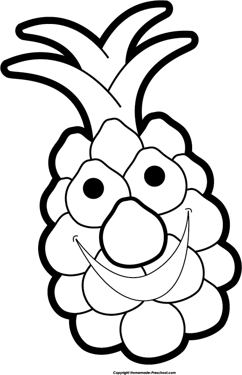Free fruit click to. White clipart pineapple