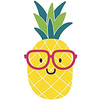 Clipart pineapple sunglasses. Adorable nerdy summer emoji
