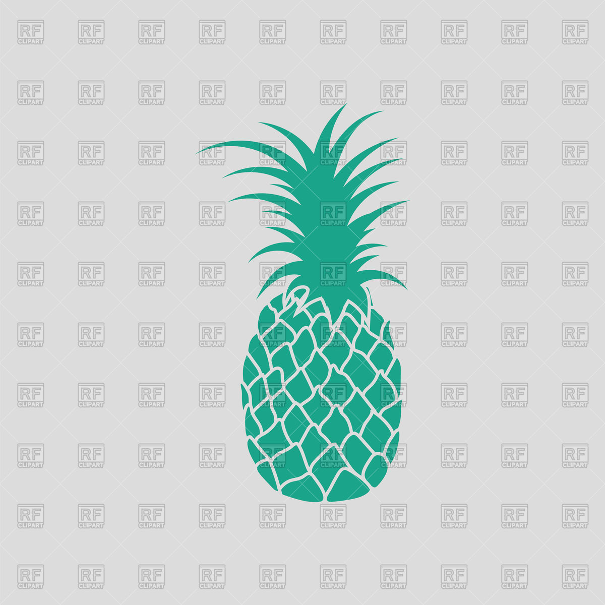pineapple clipart teal
