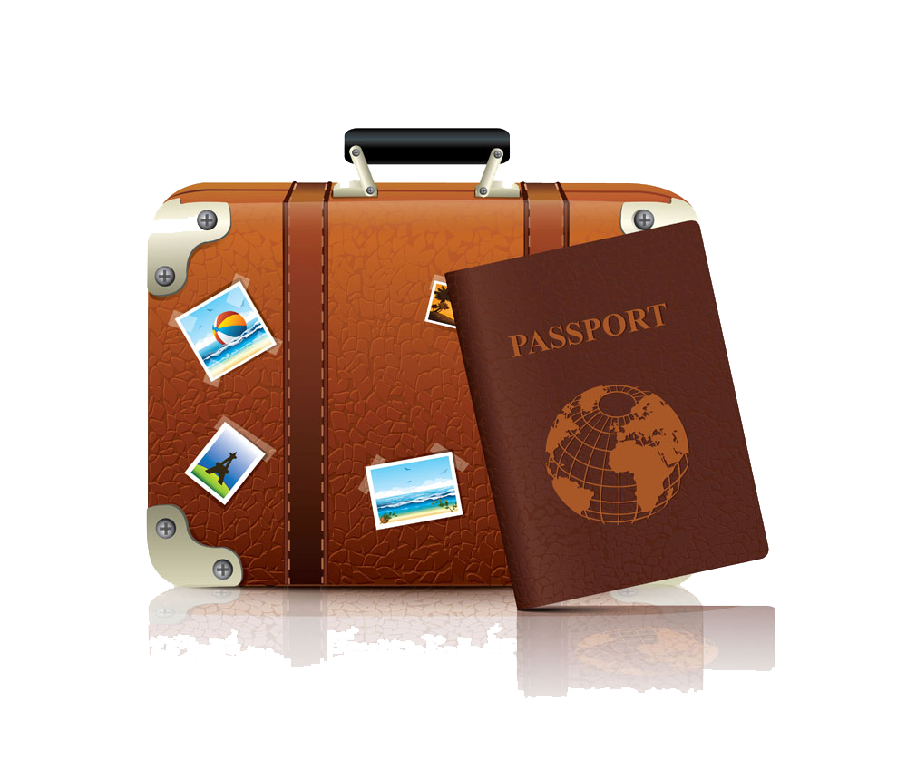 Baggage clip art passport. Luggage clipart brown suitcase