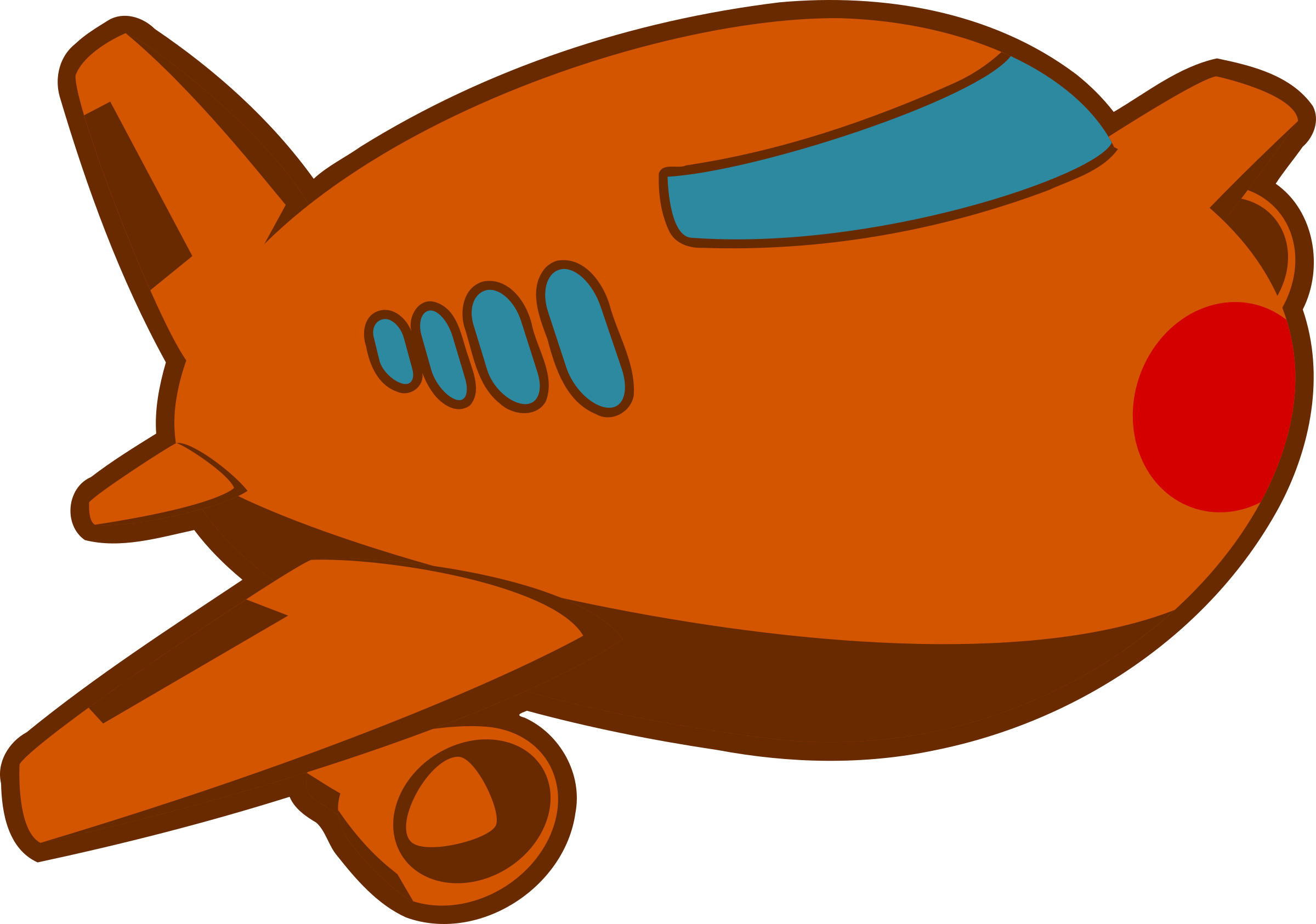 clipart plane orange