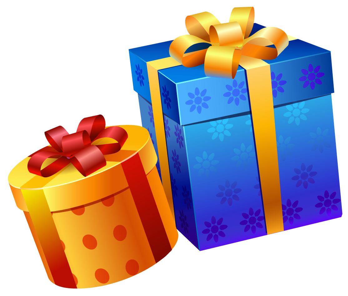 Clipart png gift. Blue yellow present boxes