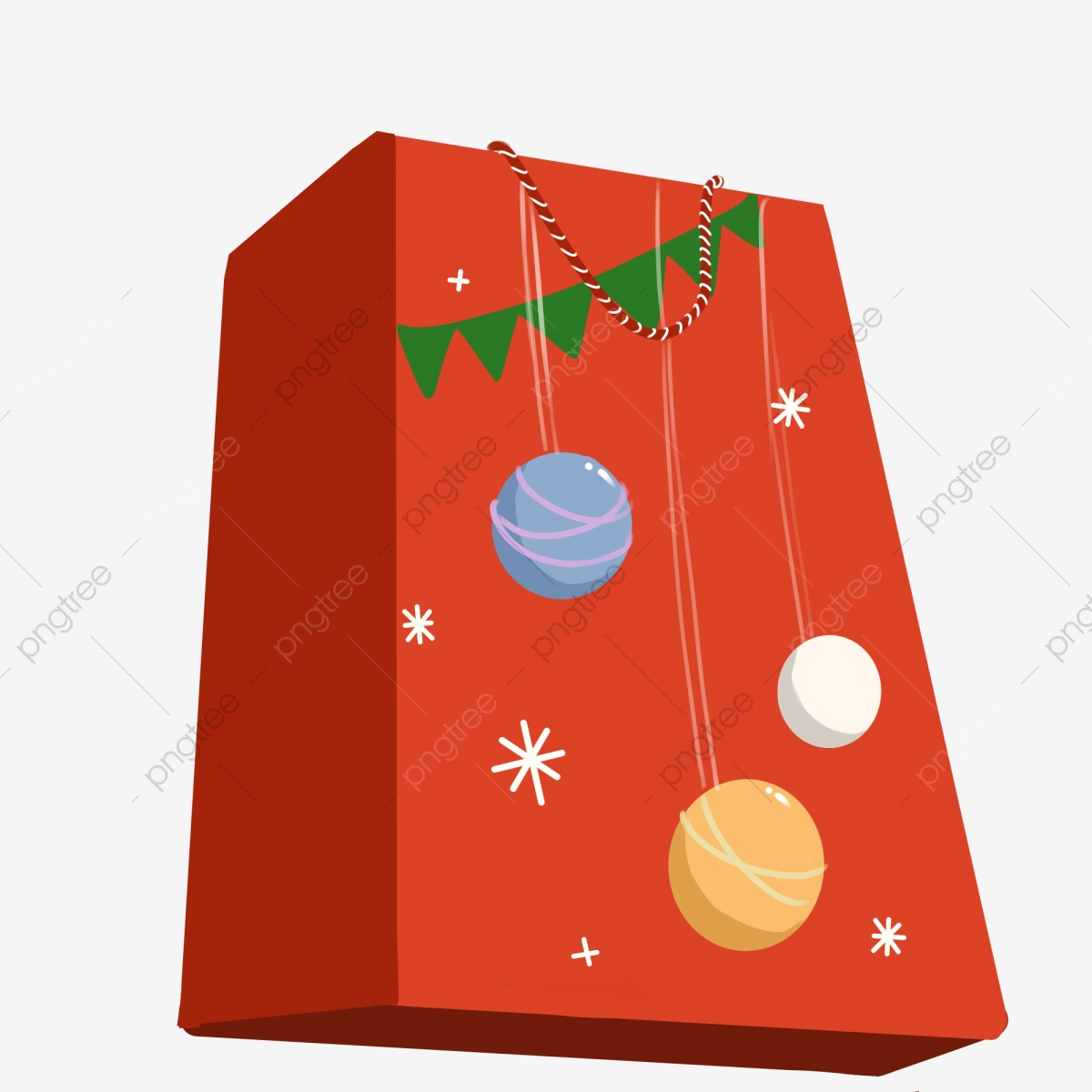 Hand drawn presents red. Clipart present christmas gift bag