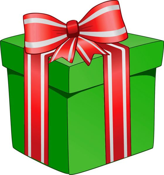 Clipart present green. Gift box with red