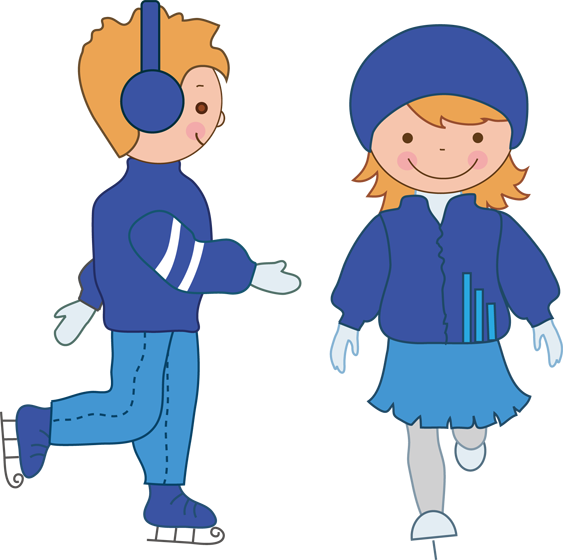 Family clipart ice skating. Kids collection children girl