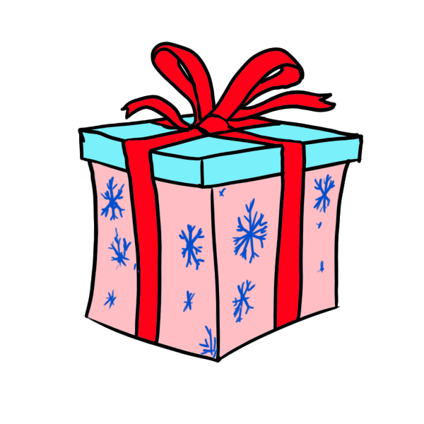Clipart present sketch. Christmas gift box drawing
