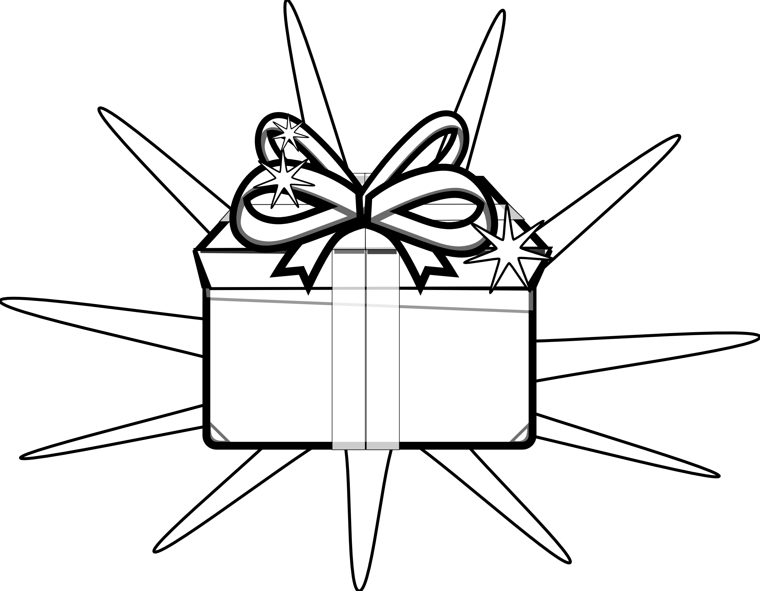Gift black and white. Clipart present sketch