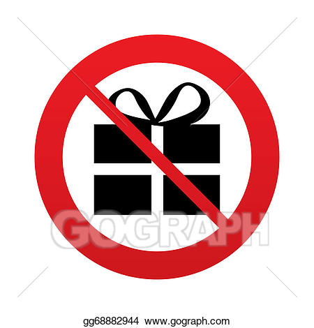 Clipart present symbol. Stock illustration no gift