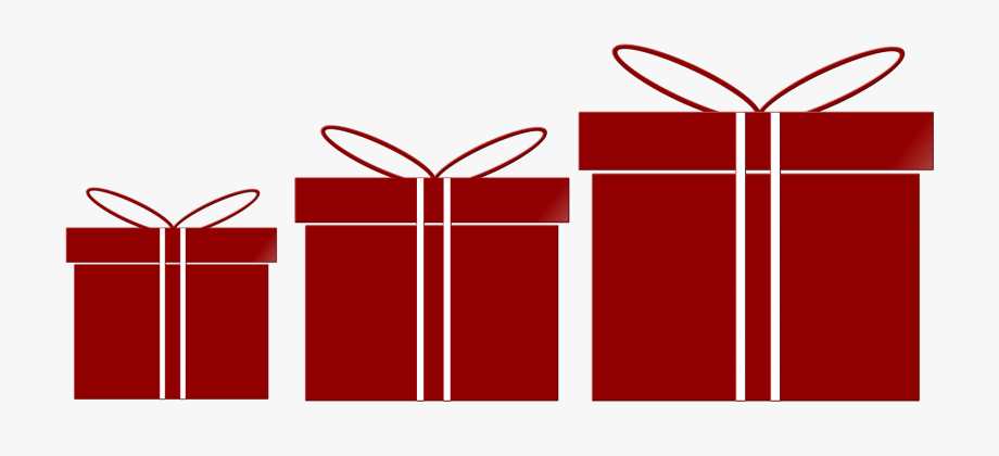 Gift box incentive ribbon. Clipart present three