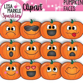 With emoji faces lisa. Emotions clipart pumpkin