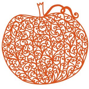 Silhouette design store papercut. Clipart pumpkin filigree