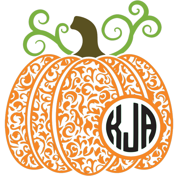 clipart pumpkin monogram