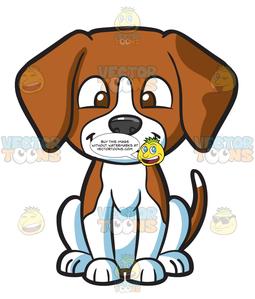 A and white . Clipart puppy brown puppy
