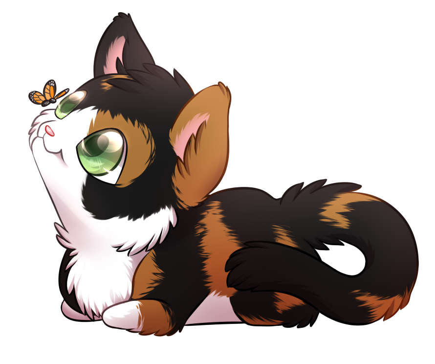 Clipart puppy butterfly. Kisses chibi callie by