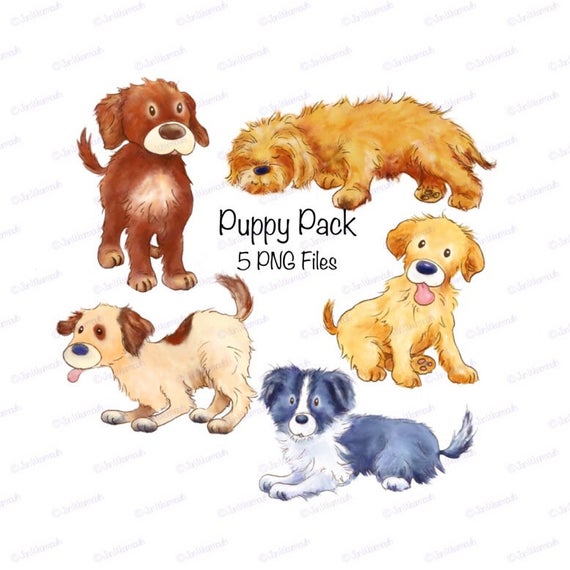 clipart puppy five dog