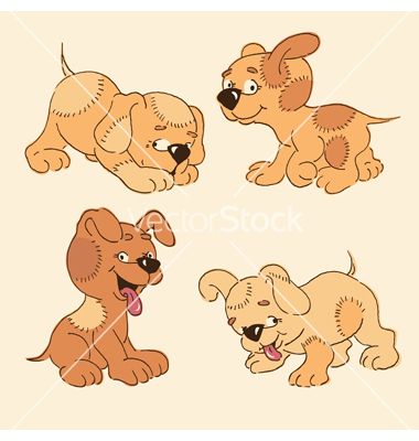 clipart puppy four