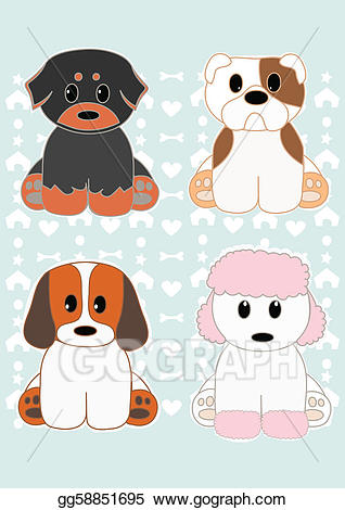 clipart puppy four