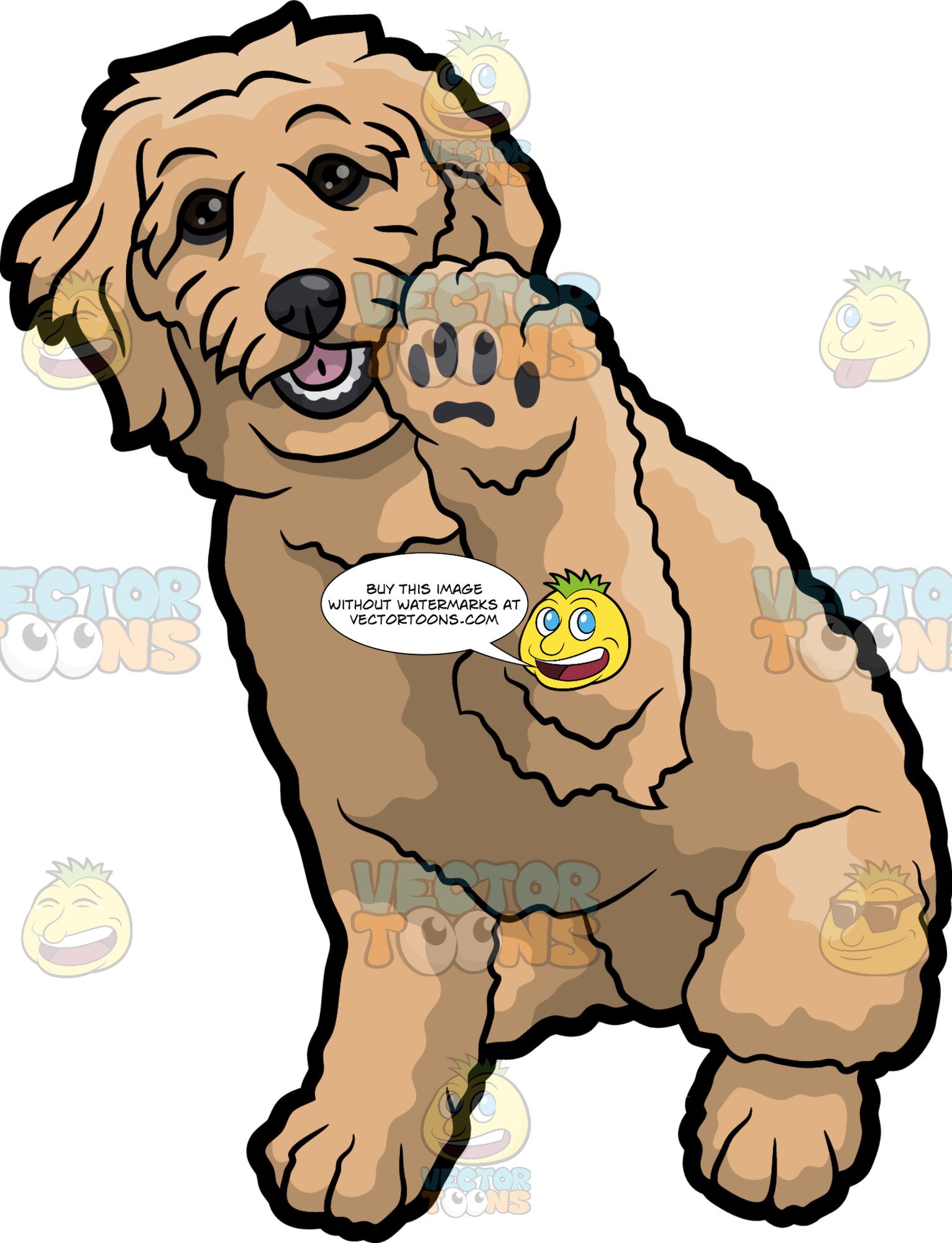 Clipart puppy golden doodle. A playful dog 