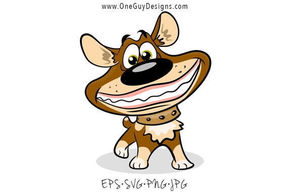 Hand drawn cartoon dog. Clipart puppy illustration